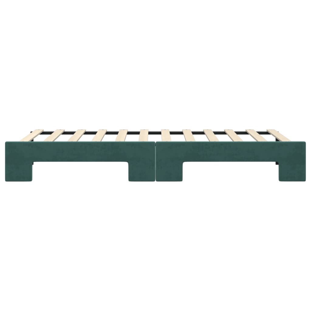 Divano Letto con Letto Estraibile Verde Scuro 80x200cm Velluto - homemem39