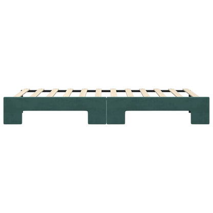 Divano Letto con Letto Estraibile Verde Scuro 80x200cm Velluto - homemem39