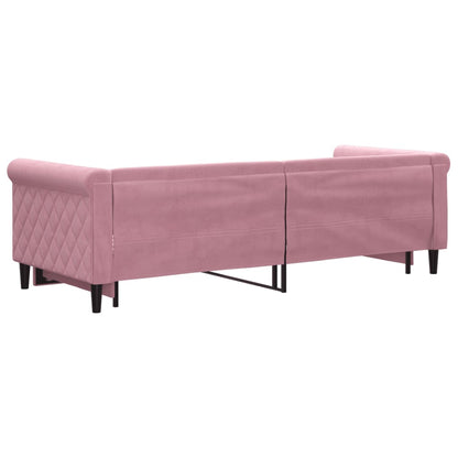 Divano Letto con Letto Estraibile Rosa 80x200 cm in Velluto - homemem39