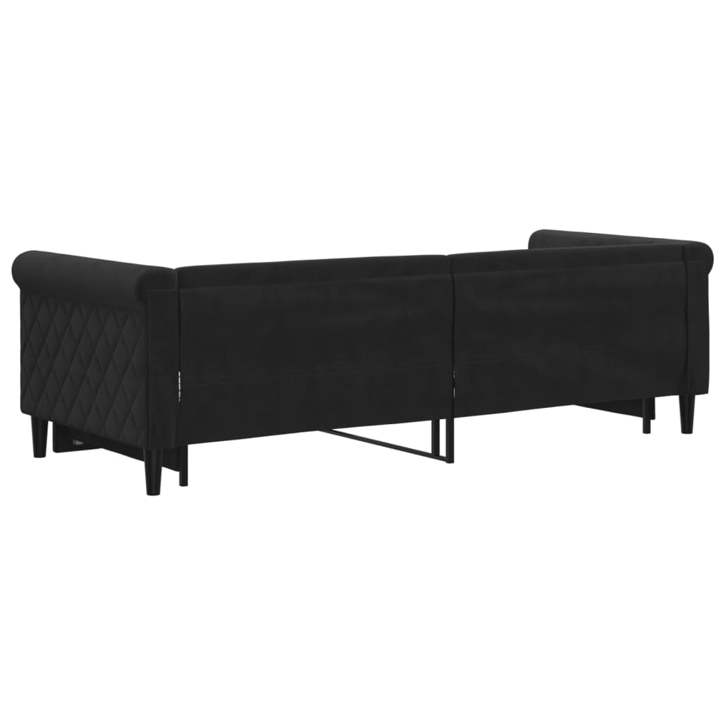 Divano Letto con Letto Estraibile Nero 80x200 cm in Velluto - homemem39