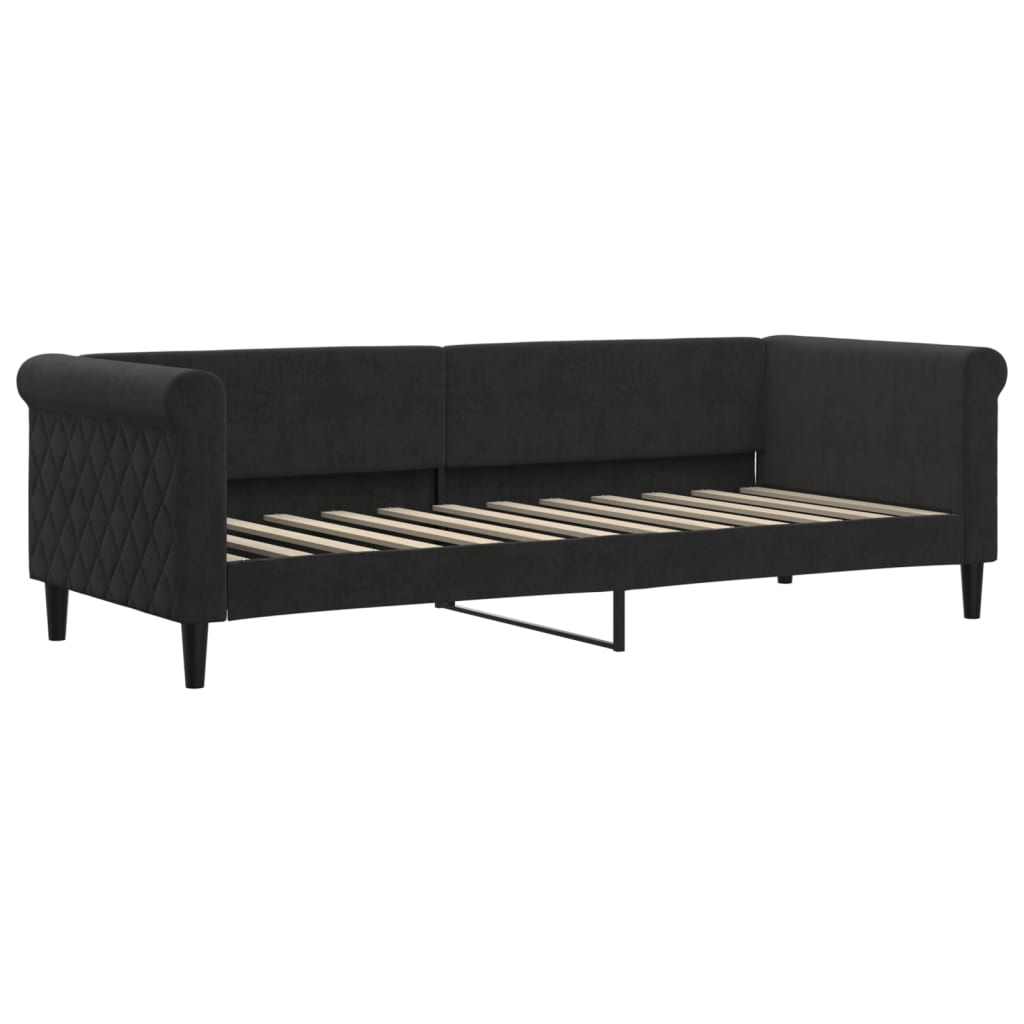 Divano Letto con Letto Estraibile Nero 80x200 cm in Velluto - homemem39