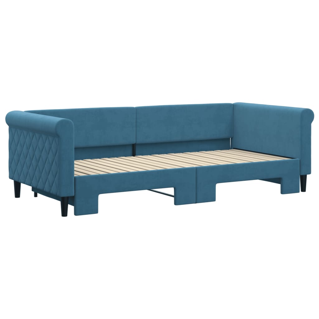 Divano Letto con Letto Estraibile Blu 90x200 cm in Velluto - homemem39
