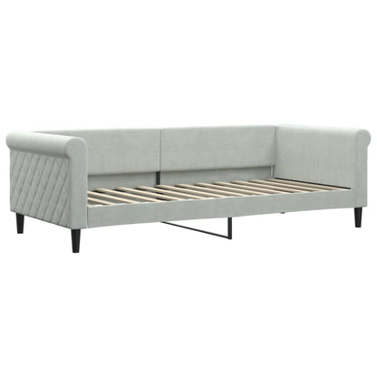 Divano Letto con Letto Estraibile Grigio Chiaro 90x200 Velluto - homemem39