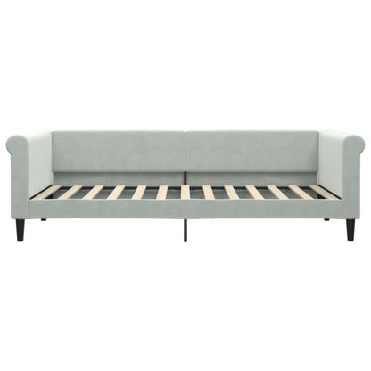 Divano Letto con Letto Estraibile Grigio Chiaro 90x200 Velluto - homemem39