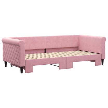 Divano Letto con Letto Estraibile Rosa 90x200 cm in Velluto - homemem39