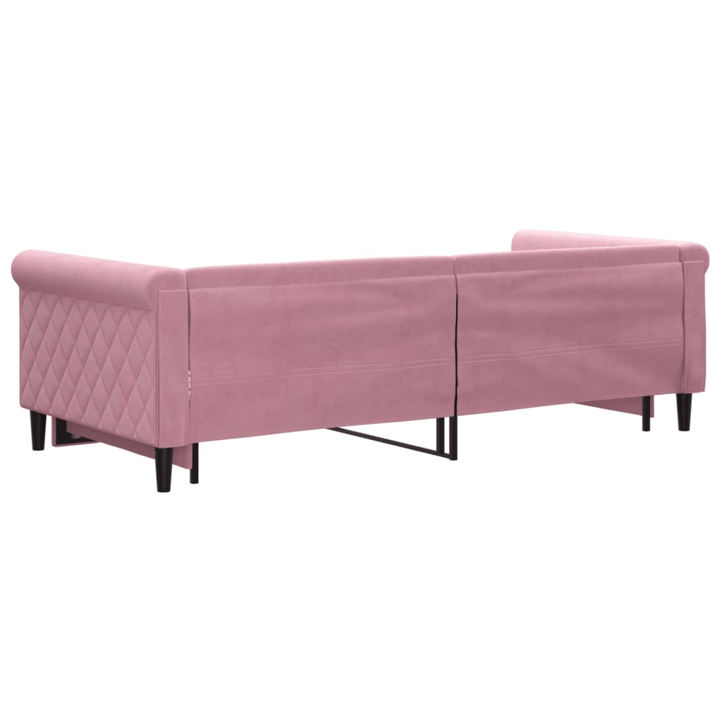 Divano Letto con Letto Estraibile Rosa 90x200 cm in Velluto - homemem39