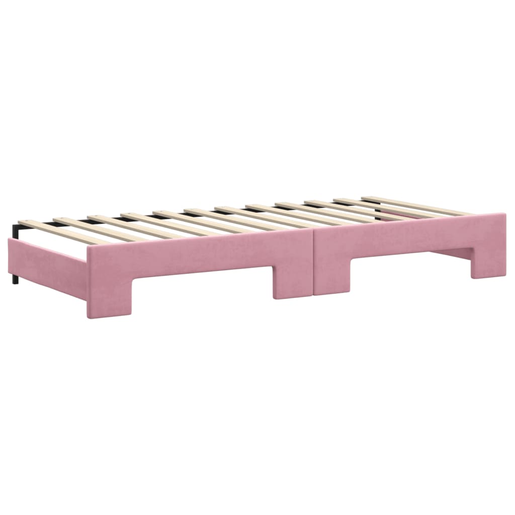 Divano Letto con Letto Estraibile Rosa 90x200 cm in Velluto - homemem39