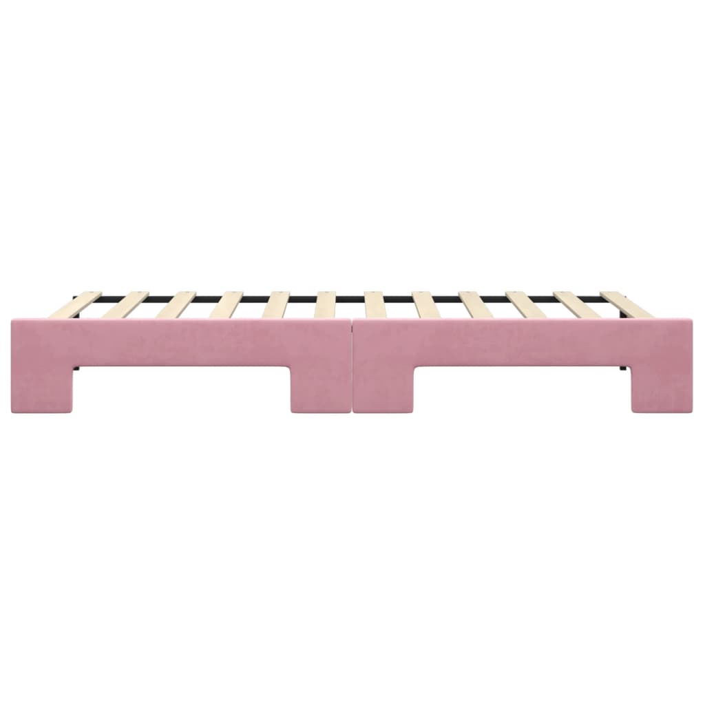 Divano Letto con Letto Estraibile Rosa 90x200 cm in Velluto - homemem39