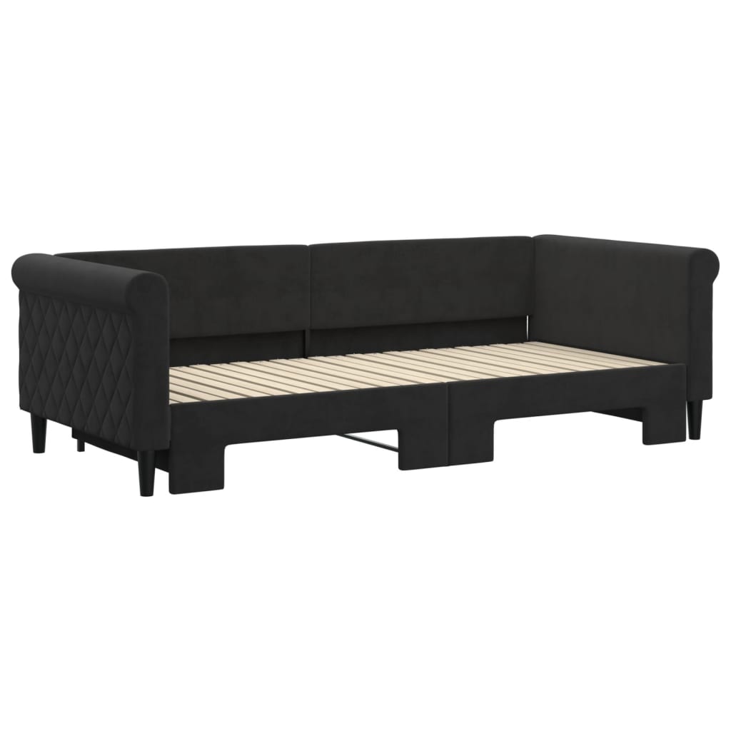 Divano Letto con Letto Estraibile Nero 90x200 cm in Velluto | homemem39