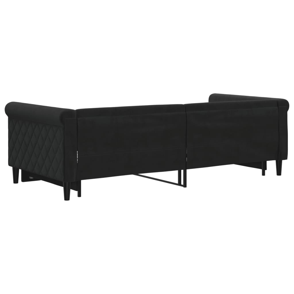 Divano Letto con Letto Estraibile Nero 90x200 cm in Velluto | homemem39