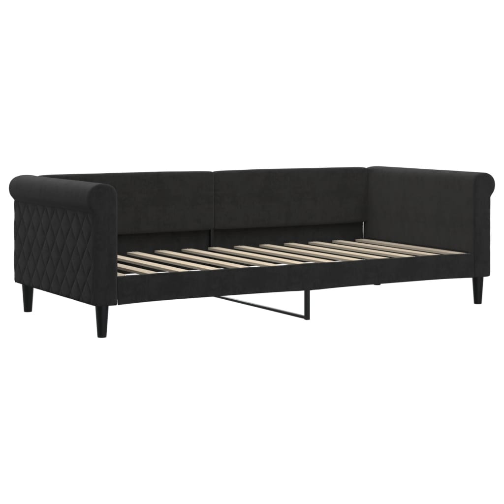 Divano Letto con Letto Estraibile Nero 90x200 cm in Velluto | homemem39