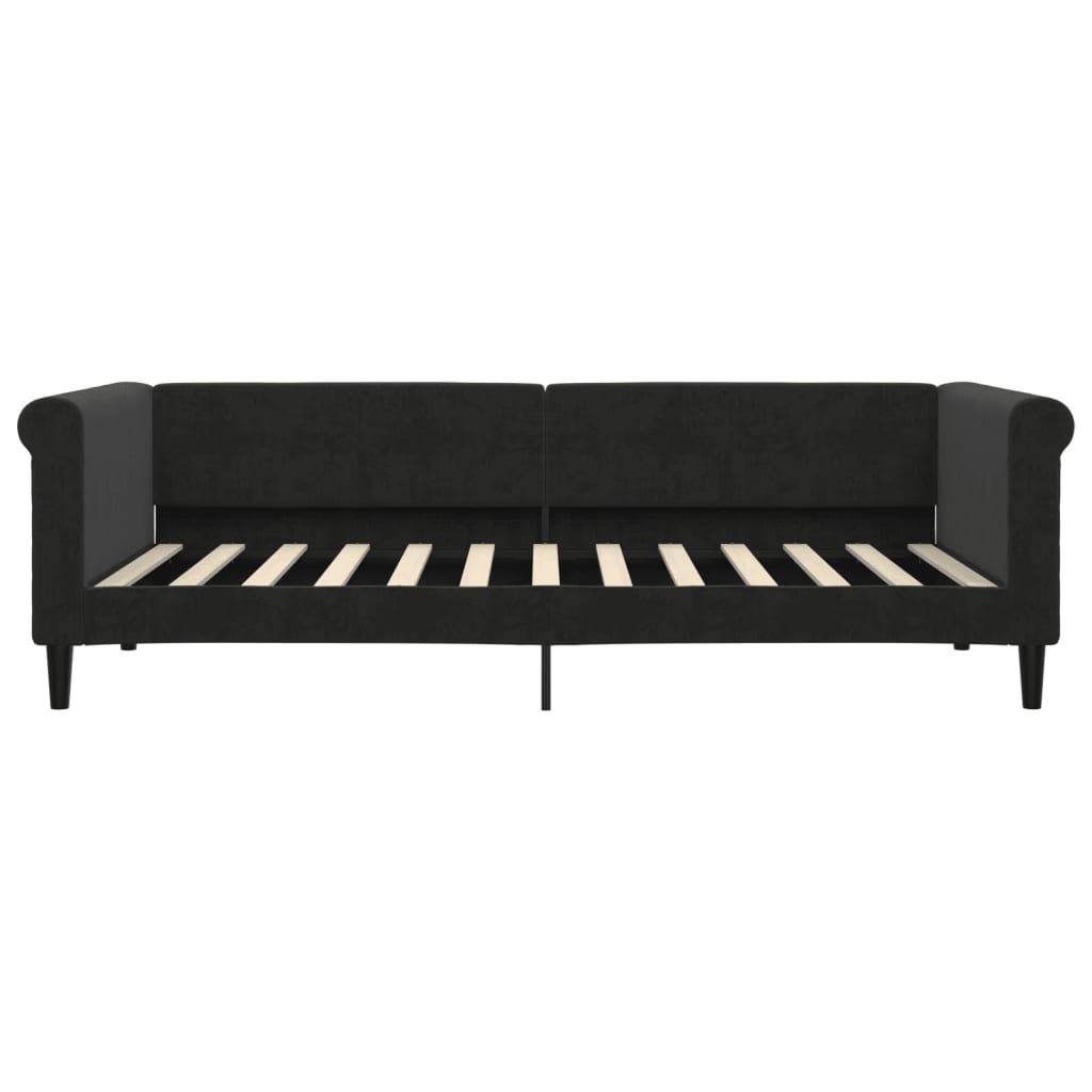 Divano Letto con Letto Estraibile Nero 90x200 cm in Velluto | homemem39