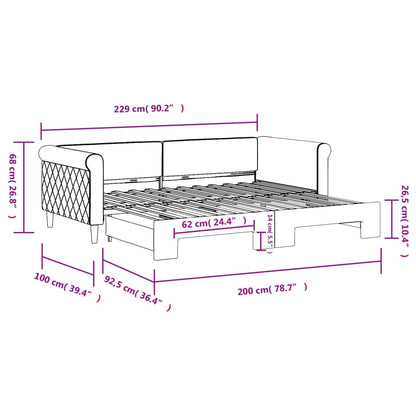 Divano Letto con Letto Estraibile Nero 90x200 cm in Velluto | homemem39