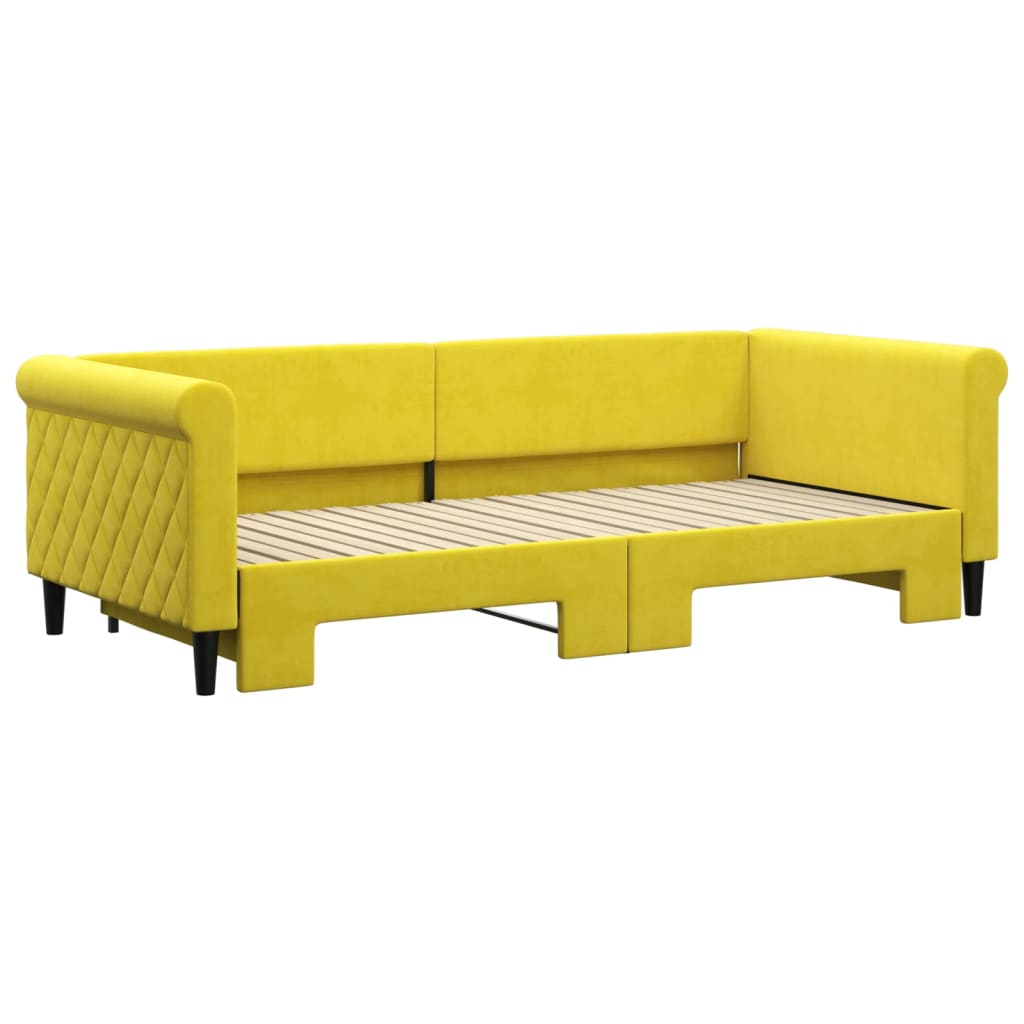 Divano Letto con Letto Estraibile Giallo 90x200 cm in Velluto - homemem39