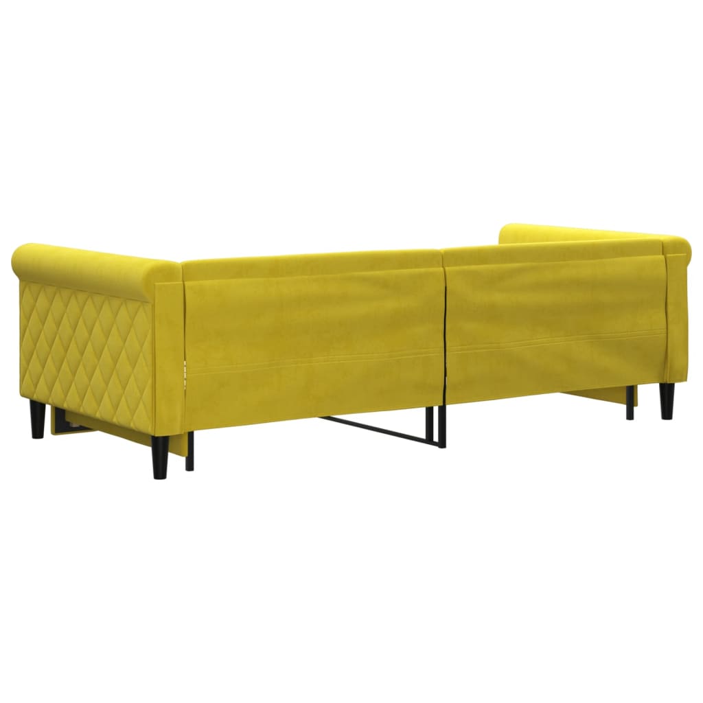 Divano Letto con Letto Estraibile Giallo 90x200 cm in Velluto - homemem39