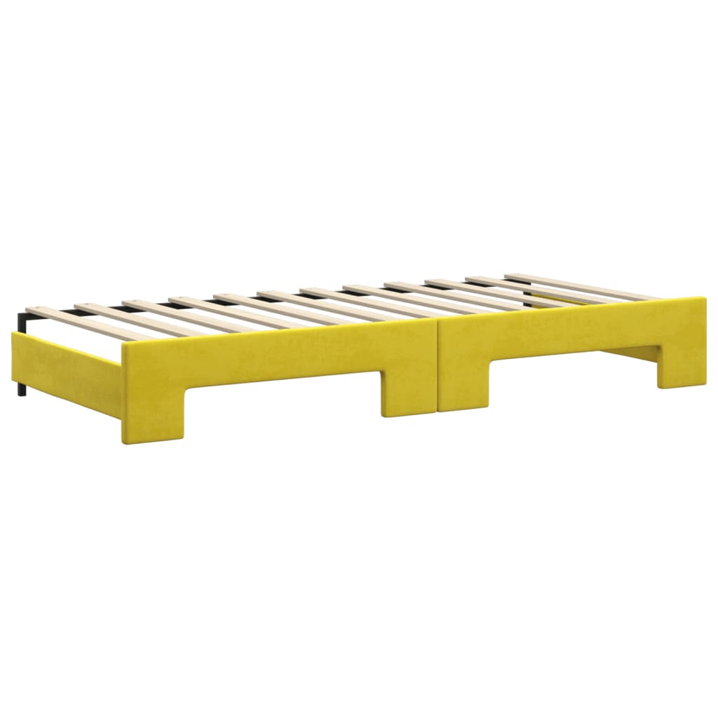 Divano Letto con Letto Estraibile Giallo 90x200 cm in Velluto - homemem39