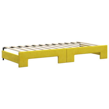 Divano Letto con Letto Estraibile Giallo 90x200 cm in Velluto - homemem39
