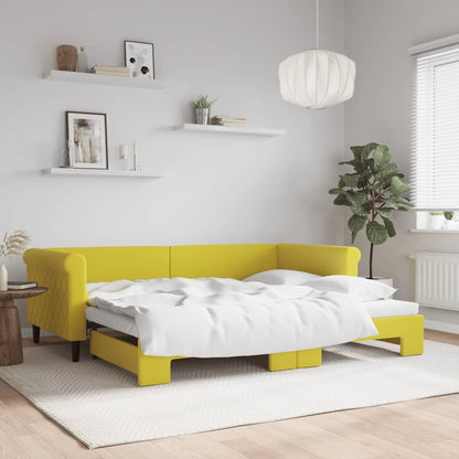 Divano Letto con Letto Estraibile Giallo 90x200 cm in Velluto - homemem39