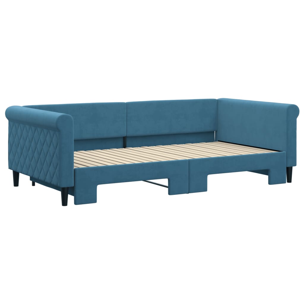 Divano Letto con Letto Estraibile Blu 100x200 cm in Velluto - homemem39