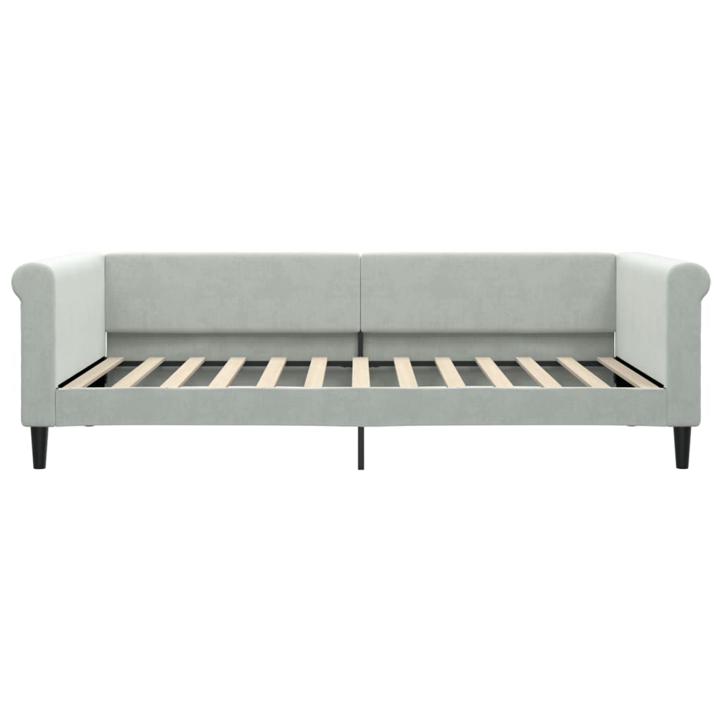 Divano Letto con Letto Estraibile Grigio Chiaro 100x200 Velluto - homemem39