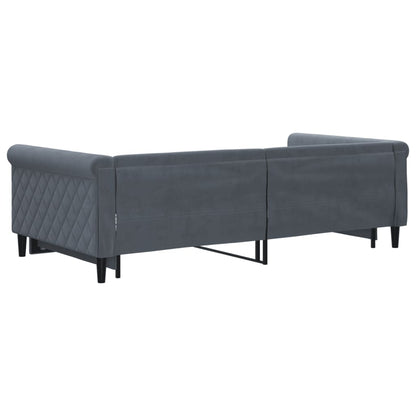 Divano Letto con Letto Estraibile Grigio Scuro 100x200 Velluto | homemem39