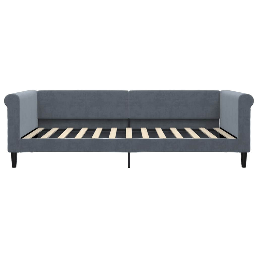 Divano Letto con Letto Estraibile Grigio Scuro 100x200 Velluto | homemem39