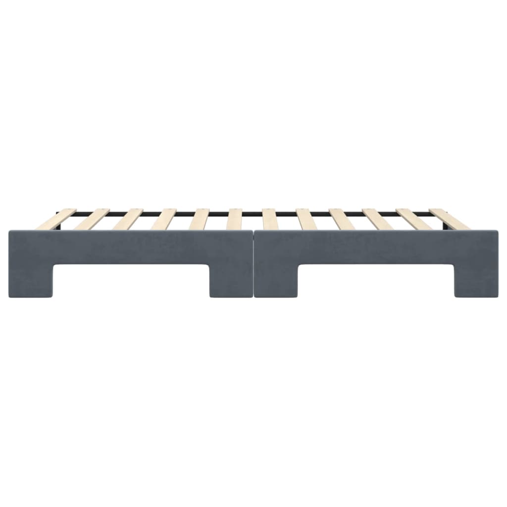 Divano Letto con Letto Estraibile Grigio Scuro 100x200 Velluto | homemem39