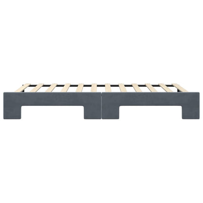 Divano Letto con Letto Estraibile Grigio Scuro 100x200 Velluto | homemem39