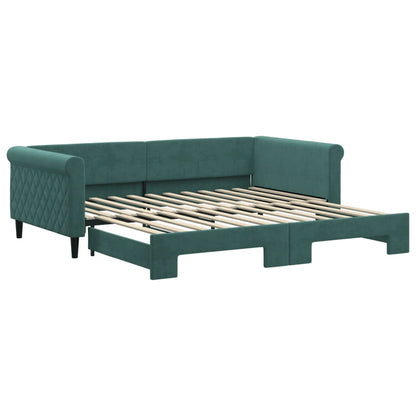 Divano Letto con Letto Estraibile Verde Scuro 100x200cm Velluto - homemem39