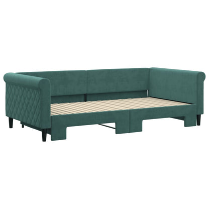 Divano Letto con Letto Estraibile Verde Scuro 100x200cm Velluto - homemem39