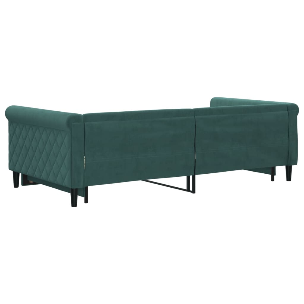 Divano Letto con Letto Estraibile Verde Scuro 100x200cm Velluto - homemem39