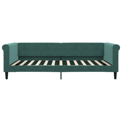 Divano Letto con Letto Estraibile Verde Scuro 100x200cm Velluto - homemem39