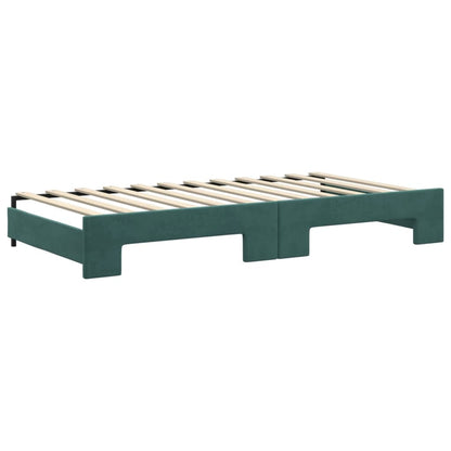 Divano Letto con Letto Estraibile Verde Scuro 100x200cm Velluto - homemem39