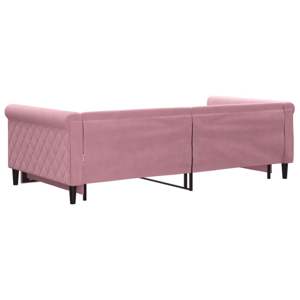 Divano Letto con Letto Estraibile Rosa 100x200 cm in Velluto - homemem39