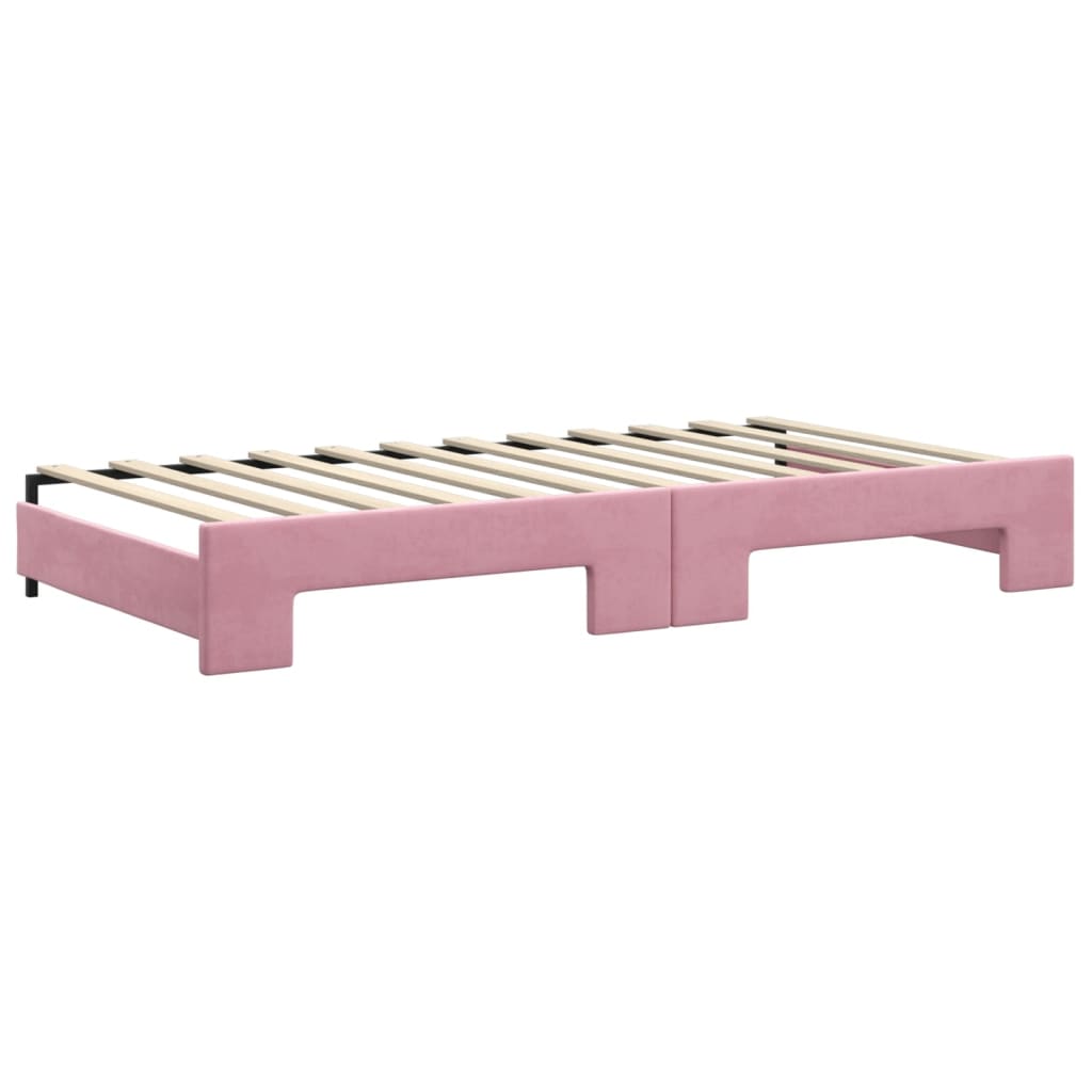 Divano Letto con Letto Estraibile Rosa 100x200 cm in Velluto - homemem39