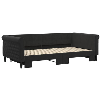 Divano Letto con Letto Estraibile Nero 100x200 cm in Velluto - homemem39