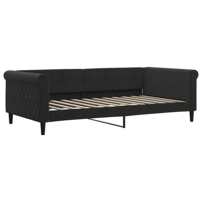 Divano Letto con Letto Estraibile Nero 100x200 cm in Velluto - homemem39