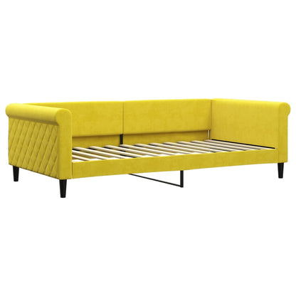 Divano Letto con Letto Estraibile Giallo 100x200 cm in Velluto - homemem39