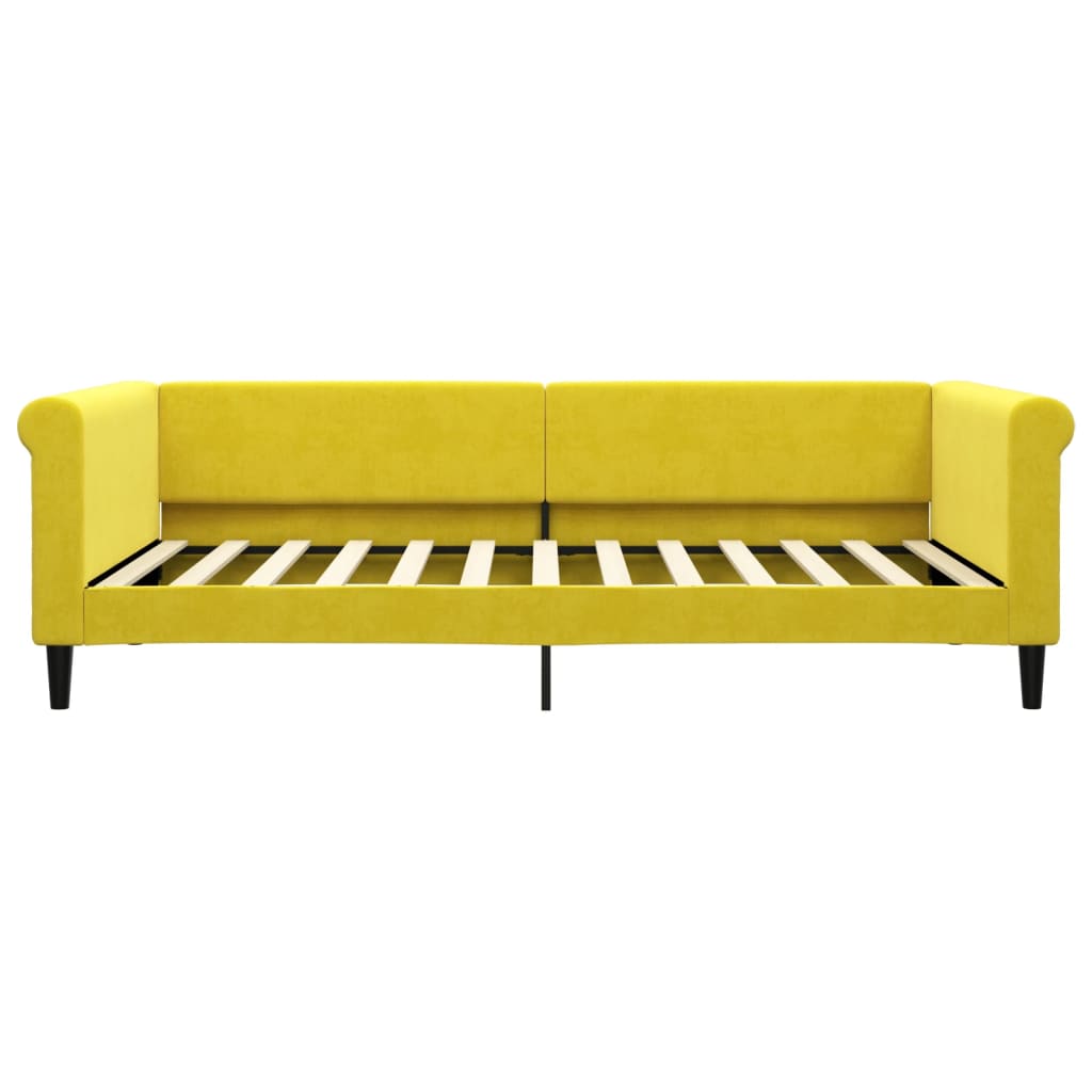 Divano Letto con Letto Estraibile Giallo 100x200 cm in Velluto - homemem39