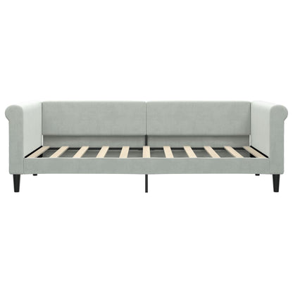 Divano Letto con Letto Estraibile Grigio Chiaro 90x190 Velluto - homemem39