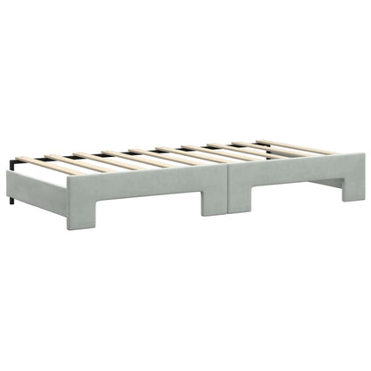 Divano Letto con Letto Estraibile Grigio Chiaro 90x190 Velluto - homemem39