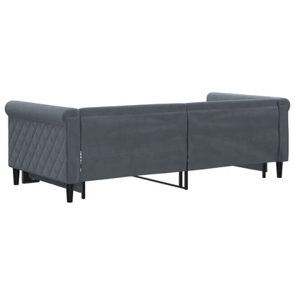 Divano Letto con Letto Estraibile Grigio Scuro 90x190cm Velluto - homemem39