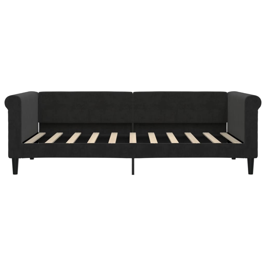 Divano Letto con Letto Estraibile Nero 90x190 cm in Velluto | homemem39
