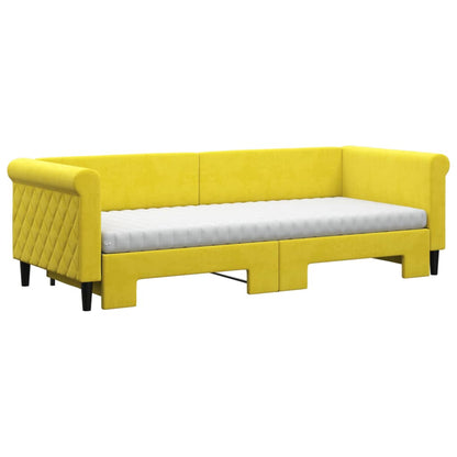Divano Letto Estraibile con Materassi Giallo 80x200 cm Velluto - homemem39