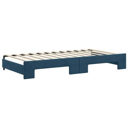 Divano Letto Estraibile con Materassi Blu 100x200 cm Velluto | homemem39
