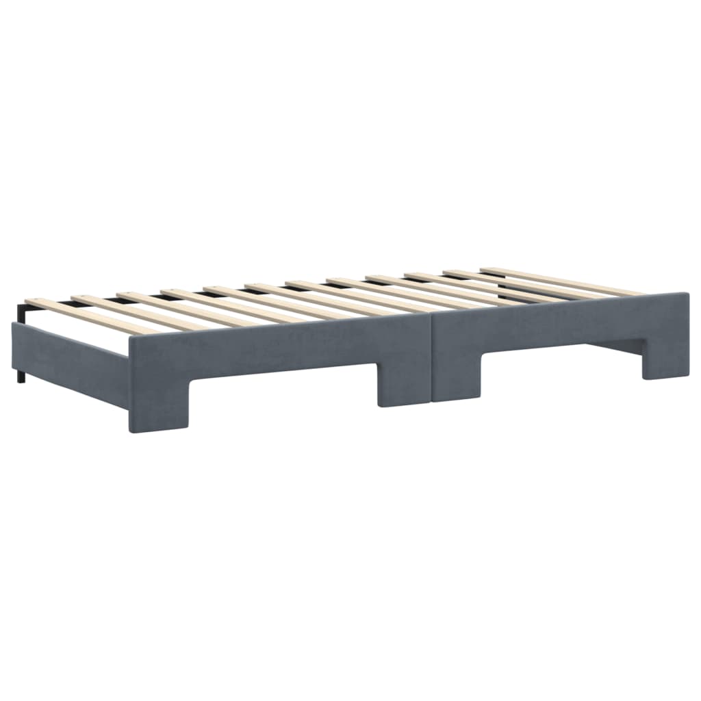 Divano Letto Estraibile Materassi Grigio Scuro 100x200 Velluto | homemem39
