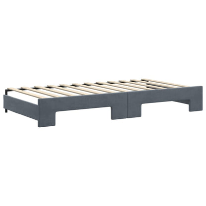 Divano Letto Estraibile Materassi Grigio Scuro 100x200 Velluto | homemem39