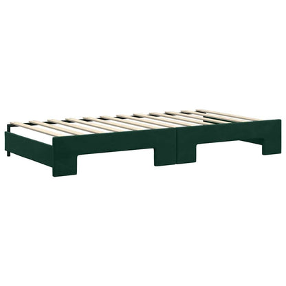 Divano Letto Estraibile Materassi Verde Scuro 100x200 Velluto | homemem39
