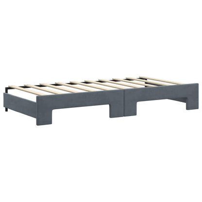 Divano Letto Estraibile Materassi Grigio Scuro 90x190cm Velluto | homemem39