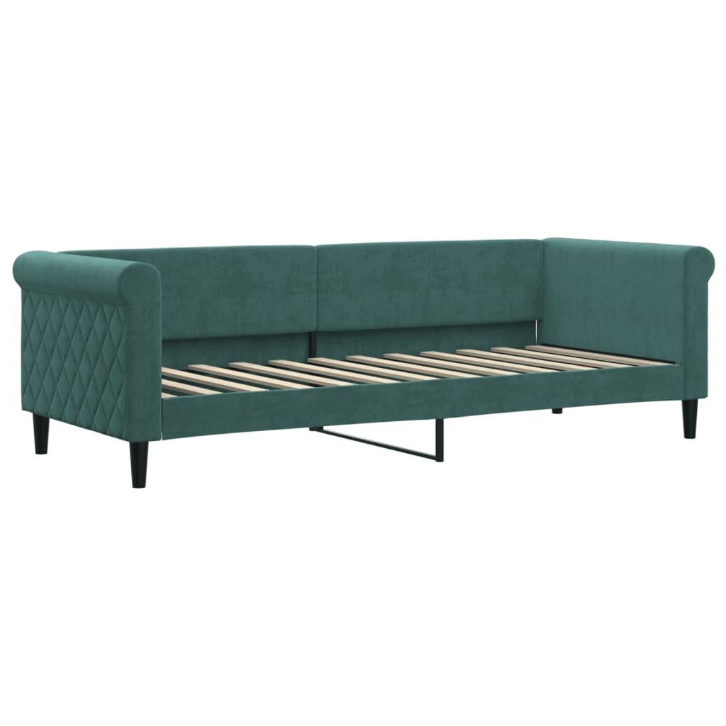 Divano Letto Estraibile Cassetti Verde Scuro 80x200cm Velluto - homemem39